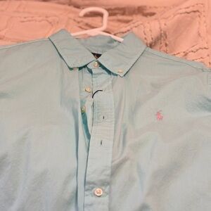 Ralph Lauren Men's Aqua Button Down Shirt NWT